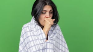A women suffering from cold, cough